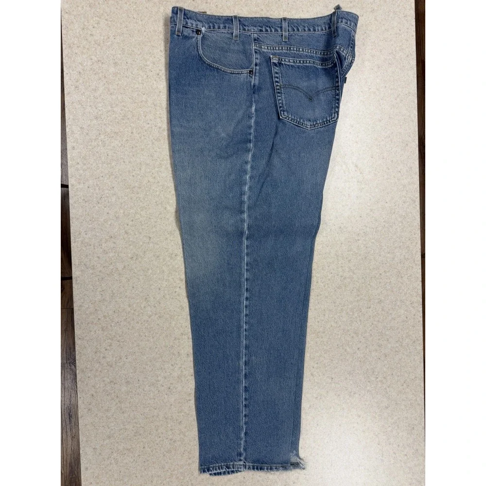 Vintage Levi's 505 STARCHED Jeans Mens 46x32 Loose Fit Distressed Denim USA